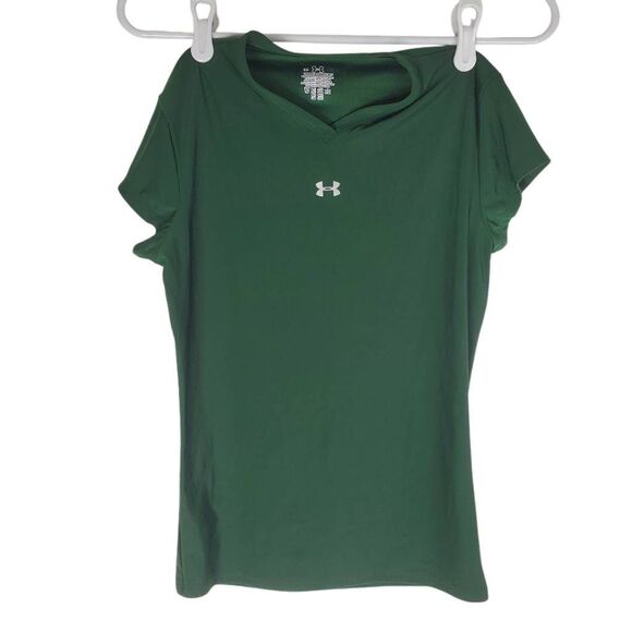 Under Armour V-neck Short Sleeve All Star Express Performance Tee Green Medium - Picture 13 of 13